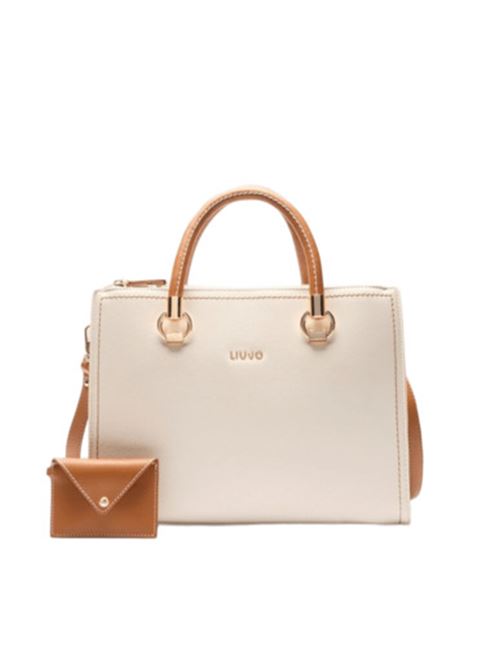 Borsa donna a mano/tracolla ecopelle crema e marrone LIU JO | AA5008-E0058C3633